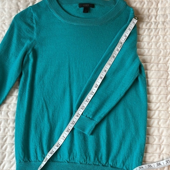 J. Crew Tippi Merino Teal Wool Sweater Size Small EUC - Picture 9 of 10